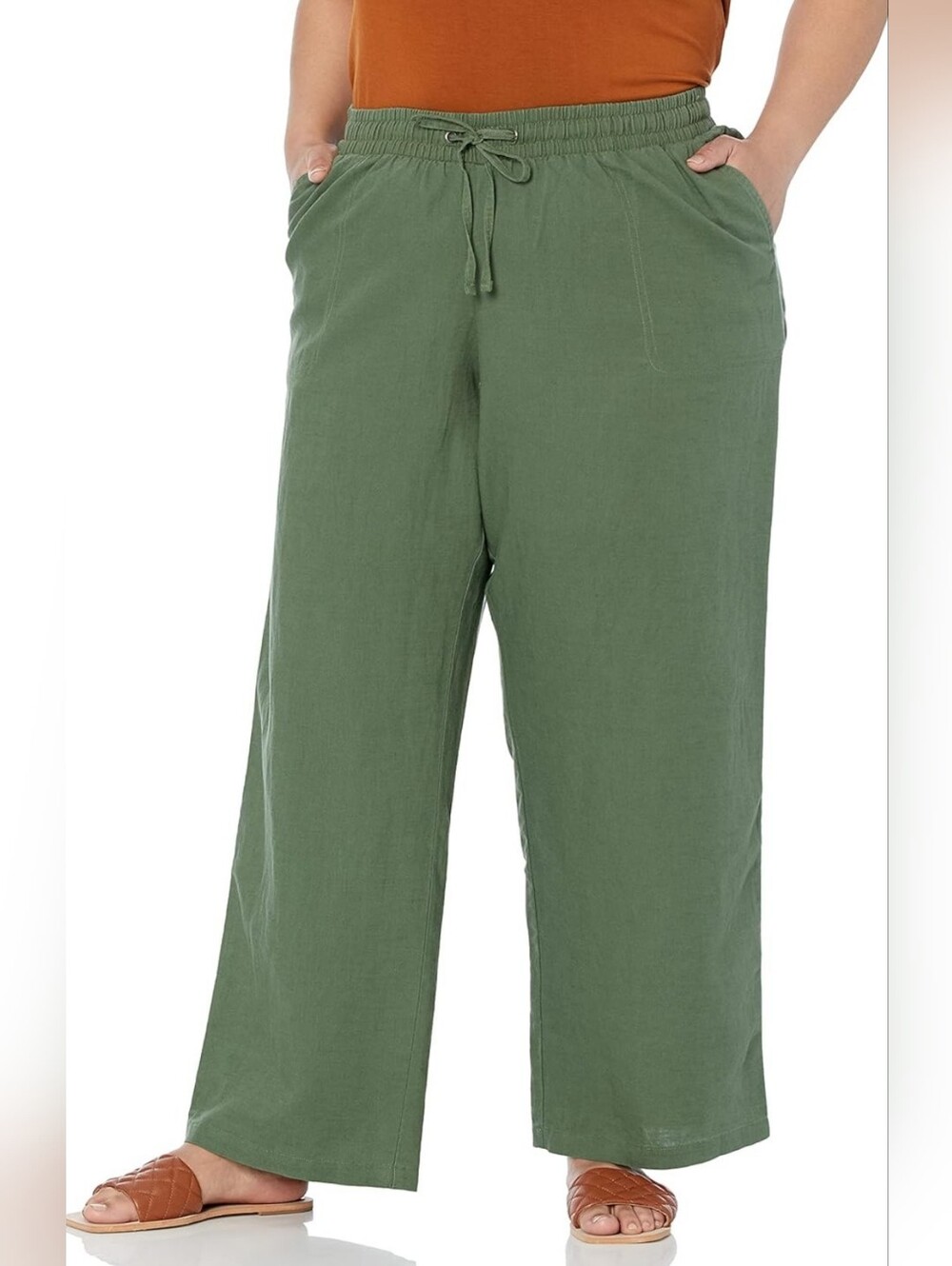 Amazon Essentials Womens Linen Blend Drawstring Pants